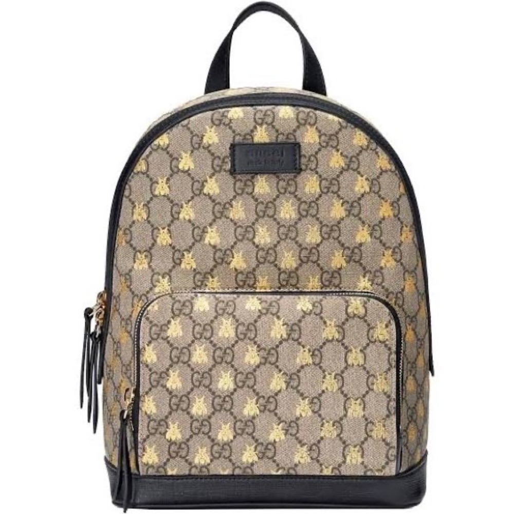 GUCCI GG Supreme Monogram Small Bees Print Backpack Great Condition Perfect Sz